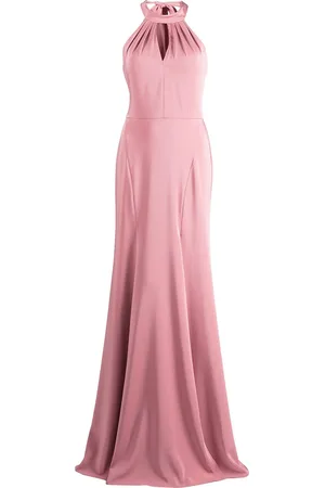 Marchesa Notte Keyhole-detail floor-length gown