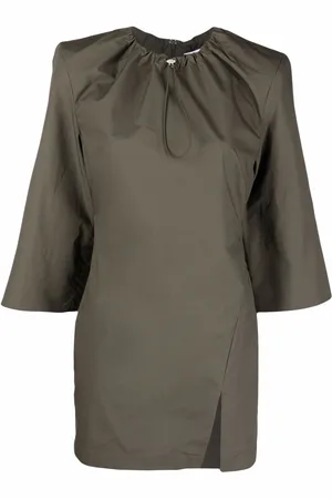 The Attico Gathered-neck dress