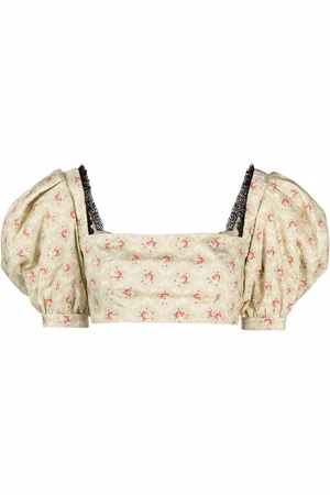 ULYANA SERGEENKO Floral-print cropped top