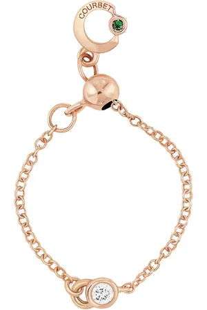 COURBET 18kt recycled rose gold laboratory-grown diamond CO adjustable chain ring