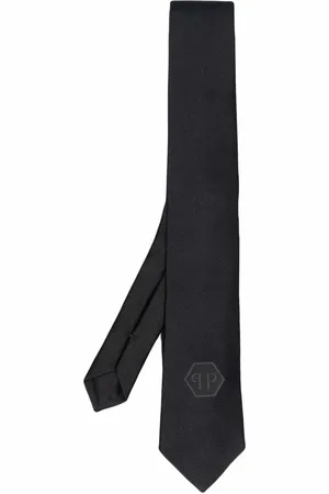 Philipp Plein Hexagon logo-patch silk tie