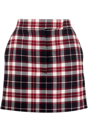 Thom Browne Tartan check wool miniskirt