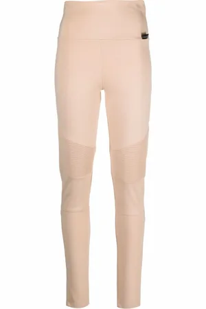 Philipp Plein Ribbed-panel biker leggings
