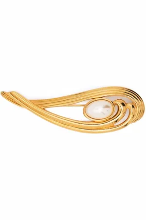 Lanvin 1980s pearl-embellished textured brooch