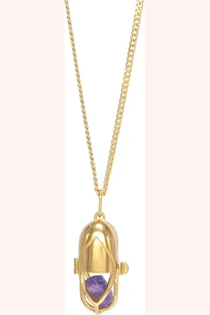CAPSULE ELEVEN Amethyst crystal capsule pendant necklace