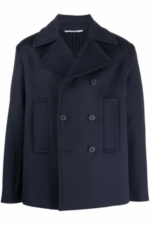 VALENTINO GARAVANI Ribbed-panel double-breasted coat