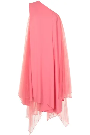 JUUN.J Pleated tulle one-shoulder dress