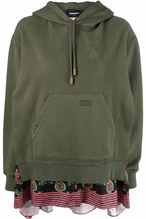 Dsquared2 Panelled pullover logo-print hoodie