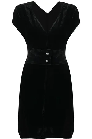 Rick Owens Velvet v-neck short dress