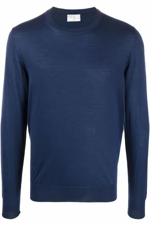FEDELI Crew-neck rib-trimmed jumper