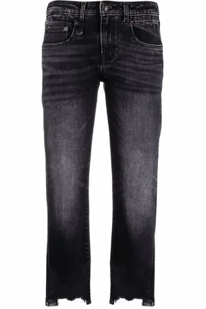 R13 Raw-cut cropped jeans