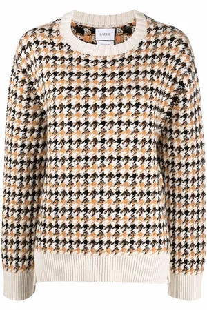 Barrie Houndstooth-pattern cashmere pullover