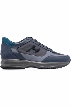 Hogan Panelled suede-leather sneakers