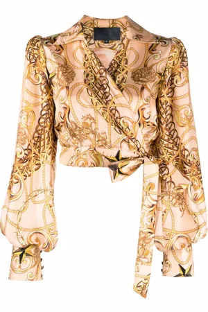 Philipp Plein New-baroque wrap silk blouse