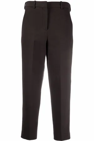 Circolo Pressed-crease high-rise cropped trousers