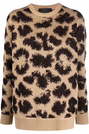 Philipp Plein Long-sleeved lurex leopard jumper