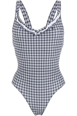 AMIR SLAMA Check print swimsuit