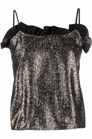 Saint Laurent 1990s brocade cami top