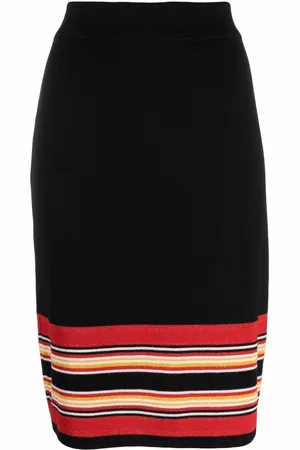 Saint Laurent 2000s striped detail straight-fit skirt