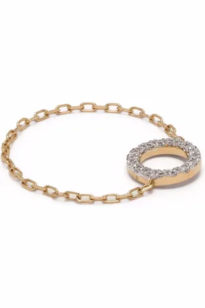DJULA 18kt yellow circle chain diamond ring