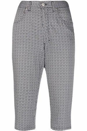 VERSACE 1990s Greca print cropped trousers