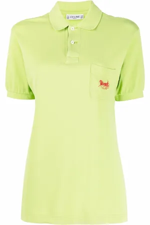 Céline 1990s logo-embroidered polo shirt