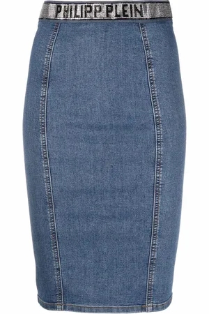 Philipp Plein Super Stretch denim pencil skirt