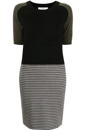 Dior Fine knit colour-block dress