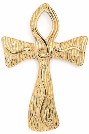 Givenchy 1990s cross-charm brooch