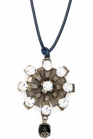 Dior 1980s large rhinestone-embellished pendant necklace