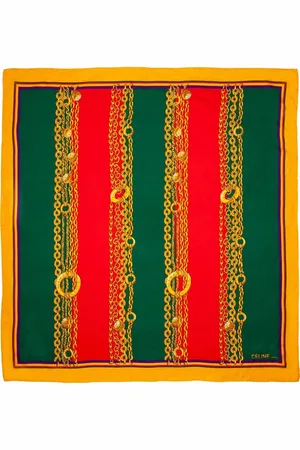 Céline 1980s pre-owned chain-link print scarf