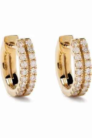 DJULA 18kt yellow diamond huggie hoop earrings