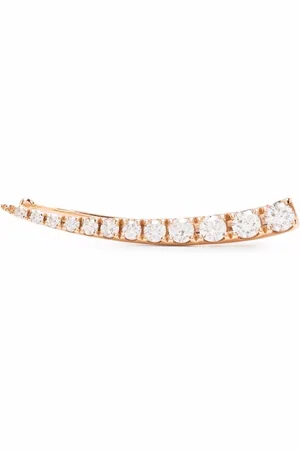 DJULA 18kt rose gold Cascade Crimped diamond earring