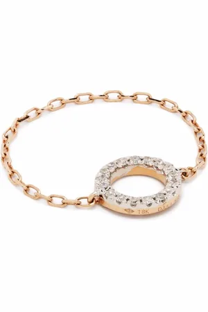 DJULA 18kt rose gold Circle chain diamond ring