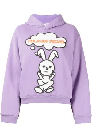 Natasha Zinko Friday distressed rabbit-print hoodie