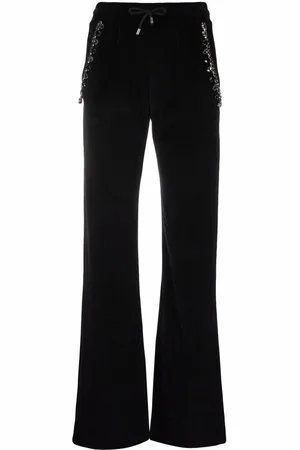 Philipp Plein Crystal Chain velvet track pants