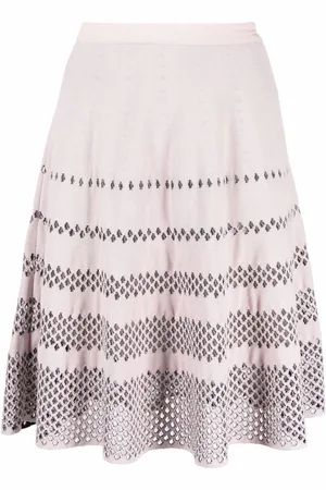 Dior 2010s perforated A-line skirt