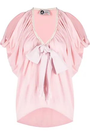 Lanvin 2000s bow detail ruched blouse