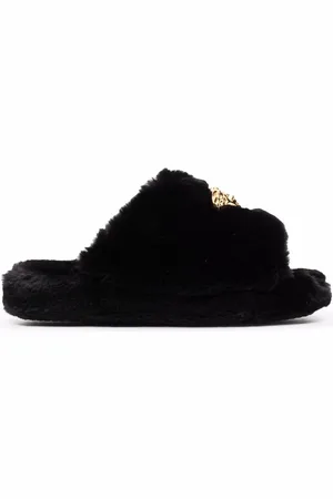 VERSACE Icon faux-fur slippers