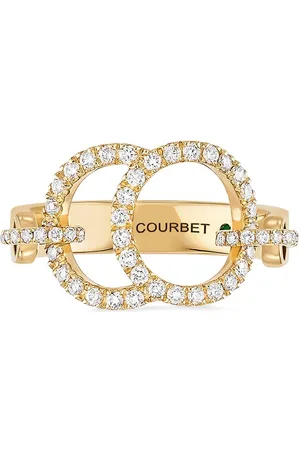 COURBET 18kt recycled yellow CELESTE laboratory-grown diamond pavé ring