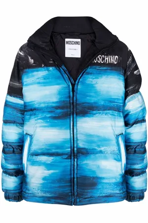 Moschino Faded-effect logo coat