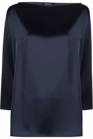 GIANLUCA CAPANNOLO Boat-neck satin blouse