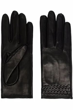 Manokhi Embroidered-detail leather gloves
