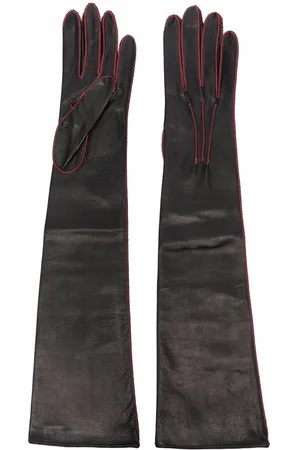 Manokhi Stitch-detail leather gloves