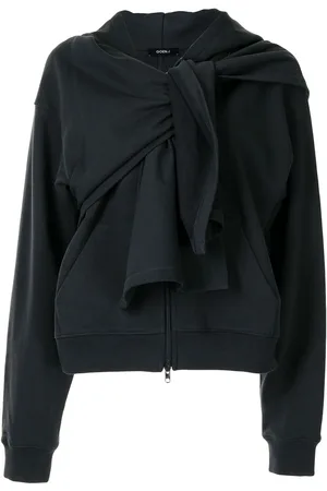 GOEN.J Knot-detail zip-up hoodie