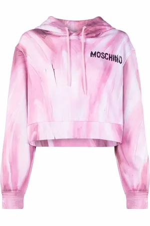 Moschino Brushstroke-print cropped hoodie