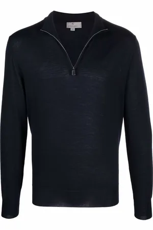 CANALI Zipped funnel-neck pullover