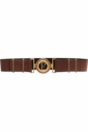 Gianfranco Ferré 1990s cut-out logo buckle leather belt