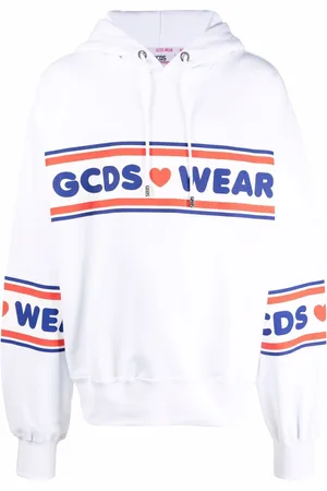 GCDS Graphic-print cotton hoodie