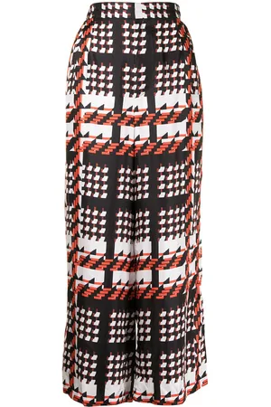 BIYAN Checked wide-leg trousers